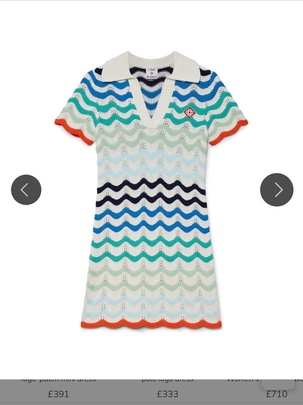 Casablanca Striped Wave Knit Dress in Blue and White great for tennis - Picture 5 of 6